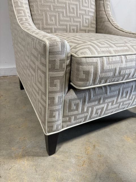 CBS Lee Jofa Greek Key Wingback Chair - Thumbnail 2