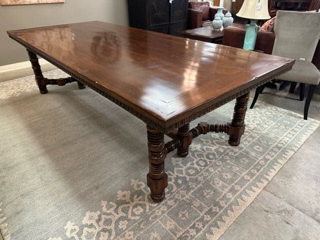 CBS Furniture Carved Wood Dining Table - Image 1