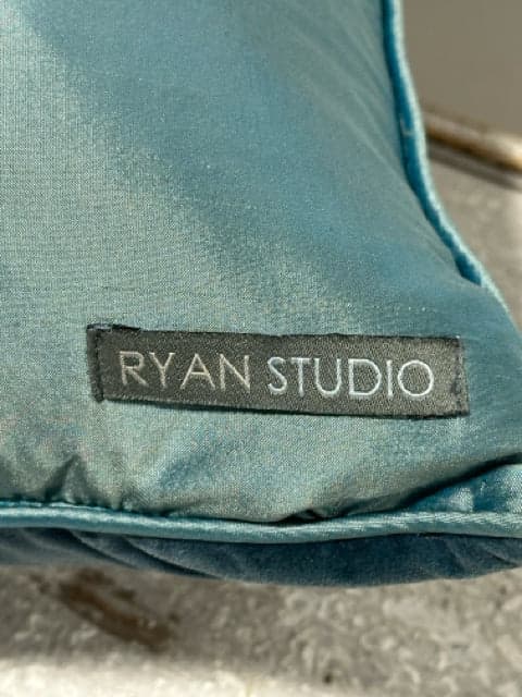 Ryan Studio Turquoise Satin Back Velvet Pillow - Thumbnail 2