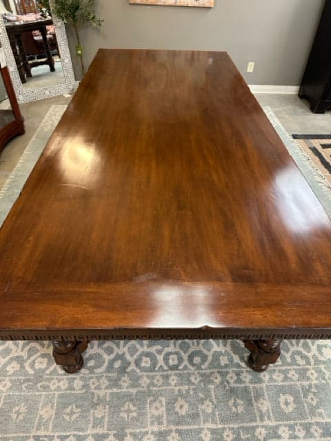 CBS Furniture Carved Wood Dining Table - Thumbnail 3