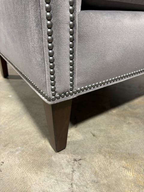 CBS Furniture Slate Velvet Chair With Silver Nailheads - Thumbnail 5