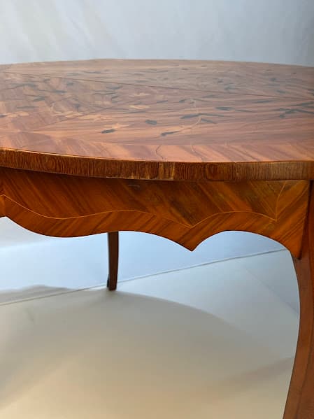 French Louis XV Style Marquetry & Gilt Bronze Table - Thumbnail 10