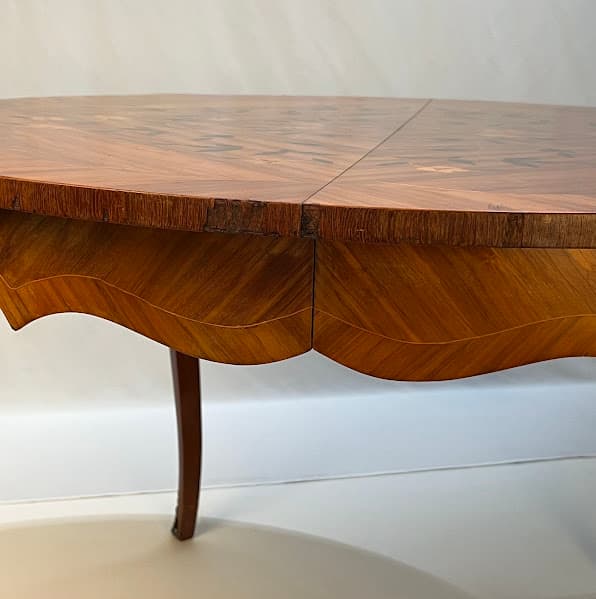 French Louis XV Style Marquetry & Gilt Bronze Table - Thumbnail 11