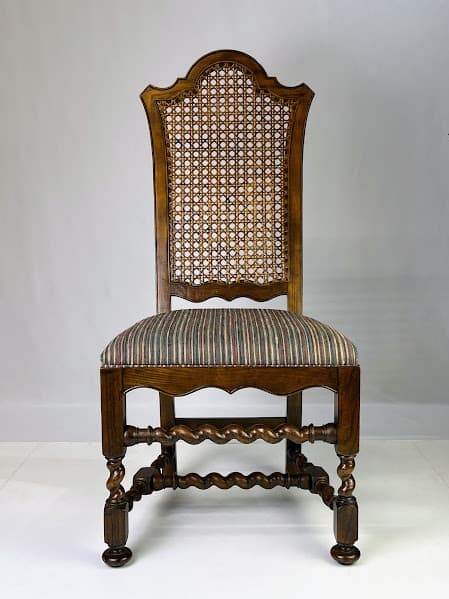 Baker Furniture Jacobean Style Barley Twist Dining Chairs - Set of 6 - Thumbnail 3