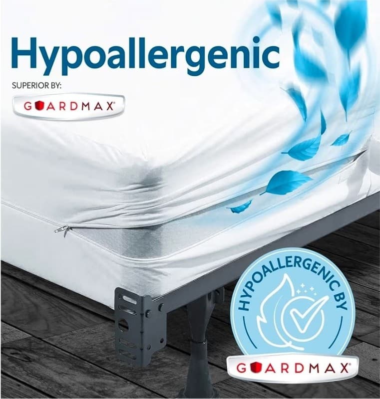 Guardmax Waterproof Queen Mattress or Box Spring Protector w/Zipper (60"x80"x10" - Thumbnail 8