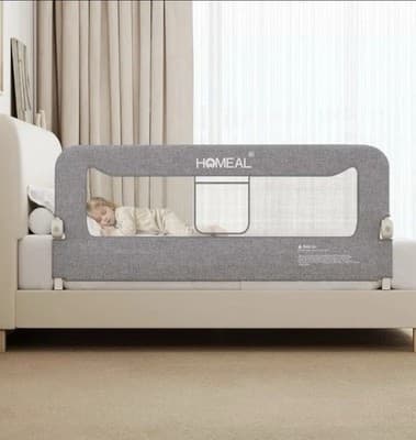 Bed Rail for Toddlers 59" x 24" Baby Bed-Rail, Grey by Homeal - Thumbnail 2