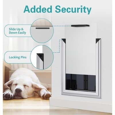 Dog Doors for L-XL Dogs, Energy Efficient French Dog Door with Aluminum Frame - Thumbnail 8