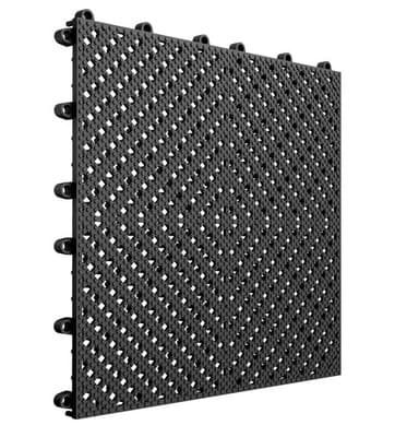Interlocking Tile 12"x12" Garage Patio Pool Bathroom, Anti-Slip, Black 60 Pcs - Thumbnail 7
