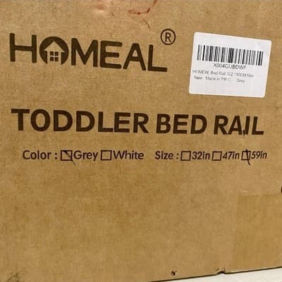 Bed Rail for Toddlers 59" x 24" Baby Bed-Rail, Grey by Homeal - Thumbnail 3