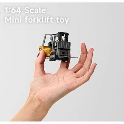 Mini RC Forklift Toy 1/64 Scale 7-Channel Remote Control Engineering Vehicle - Thumbnail 4