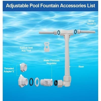 Waterfall Pool Fountain for Above and Inground Pools 2-in-1 Adjustable #PG078 - Thumbnail 6
