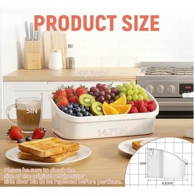 Door Bin Compatible with Frigidaire Refrigerator 240356401 ( 2 PCs ) - Thumbnail 2