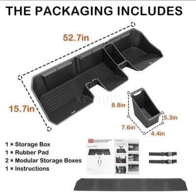 Underseat Storage Bin Fits For Tesla Cybertruck 2024+ Rear Seat Back Tool Box - Thumbnail 2