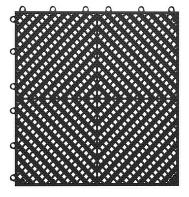 Interlocking Tile 12"x12" Garage Patio Pool Bathroom, Anti-Slip, Black 60 Pcs - Thumbnail 8