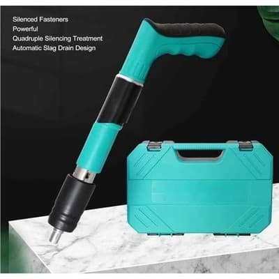 Manual Mini Steel Nail Gun Kit 5-Speed + 100 Nails Air Nailer Wall Shooting Tool - Thumbnail 3