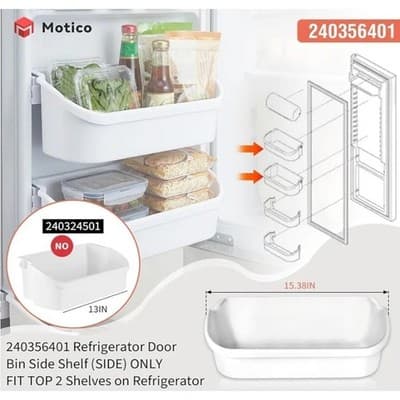 Door Bin Compatible with Frigidaire Refrigerator 240356401 ( 2 PCs ) - Thumbnail 3