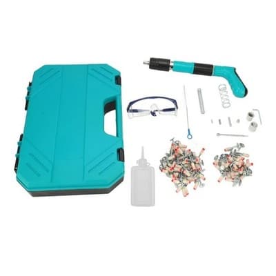 Manual Mini Steel Nail Gun Kit 5-Speed + 100 Nails Air Nailer Wall Shooting Tool - Image 1