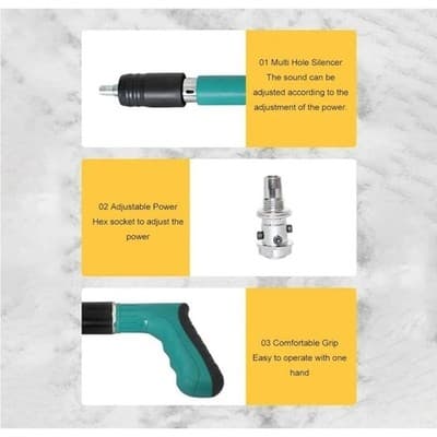 Manual Mini Steel Nail Gun Kit 5-Speed + 100 Nails Air Nailer Wall Shooting Tool - Thumbnail 4