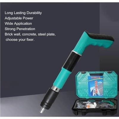 Manual Mini Steel Nail Gun Kit 5-Speed + 100 Nails Air Nailer Wall Shooting Tool - Thumbnail 2
