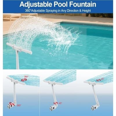 Waterfall Pool Fountain for Above and Inground Pools 2-in-1 Adjustable #PG078 - Image 1