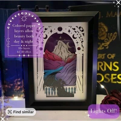 City of Starlight Book Nook | Fantasy Light Box | 3D Shadow Box | ACOTAR - Thumbnail 6