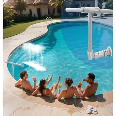Waterfall Pool Fountain for Above and Inground Pools 2-in-1 Adjustable #PG078 - Thumbnail 2