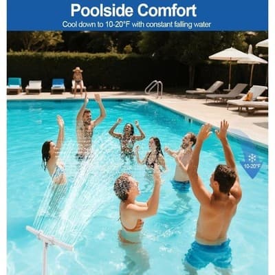 Waterfall Pool Fountain for Above and Inground Pools 2-in-1 Adjustable #PG078 - Thumbnail 7