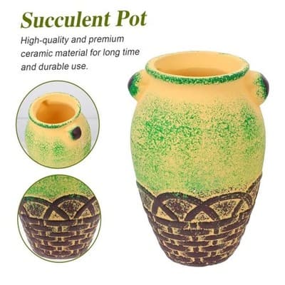 5PCs Flower Pot Ceramic Succulent Planter Pots With Drainage For Garden Set - Thumbnail 10