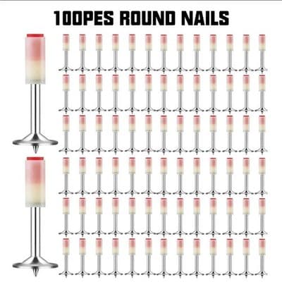 Manual Mini Steel Nail Gun Kit 5-Speed + 100 Nails Air Nailer Wall Shooting Tool - Thumbnail 18