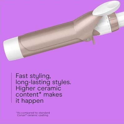 Conair Double Ceramic 1.25” Curling Iron Rose Gold, Instant Heat-Up, New in Box - Thumbnail 3