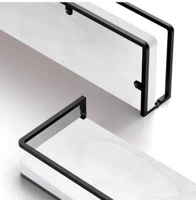 White Floating Shelves - Set of 2, Wall Mounted Hanging Shelves 16.9" x 4.7" - Thumbnail 4