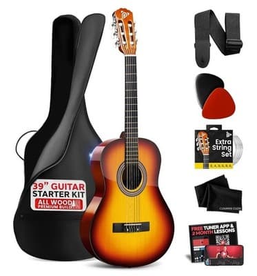 Pyle Acoustic Guitar Kit, 4/4 Full Size, Full Accessory Kit #PGACLS90BB - Thumbnail 2