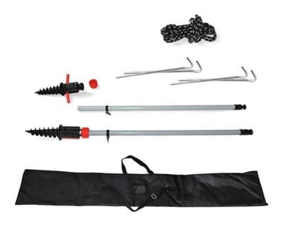 10FT Adjustable Outdoor Banner Stand Yard Sign Frame w/ Ground Spikes, Carry Bag - Thumbnail 2