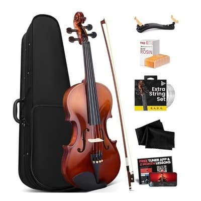 Pyle Violin, Full Size 4/4 Starter Kit w/ Case Bow Rosin Shoulder Rest #PGVILN20 - Image 1