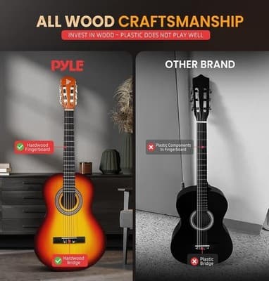 Pyle Acoustic Guitar Kit, 4/4 Full Size, Full Accessory Kit #PGACLS90BB - Thumbnail 5