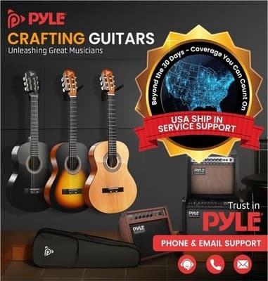 Pyle Acoustic Guitar Kit, 4/4 Full Size, Full Accessory Kit #PGACLS90BB - Thumbnail 8
