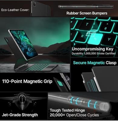 Typecase Edge Keyboard Case for iPad Air 13(M3 2025/M2 2024) and iPad Pro 12.9 - Thumbnail 8