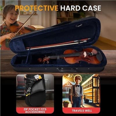 Pyle Violin, Full Size 4/4 Starter Kit w/ Case Bow Rosin Shoulder Rest #PGVILN20 - Thumbnail 6