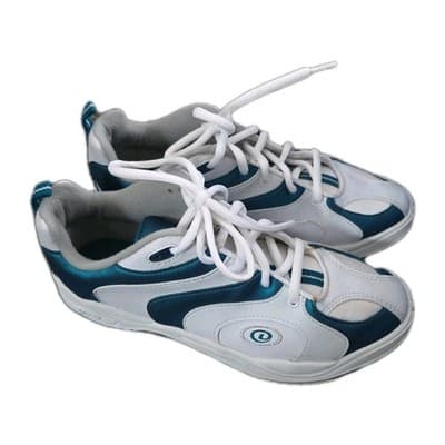 Vintage Dexter Women’s Bowling Shoes US 8.5 White Teal KF2001 B937-5 Retro Rare - Image 1