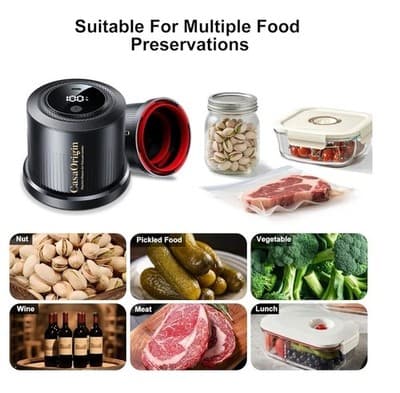 Electric Mason Jar Vacuum Sealer Kit for Wide & Regular Mouth Jars, 4 In 1 - Thumbnail 7