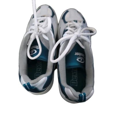 Vintage Dexter Women’s Bowling Shoes US 8.5 White Teal KF2001 B937-5 Retro Rare - Thumbnail 4