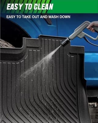 All Weather Floor Mats Set for 2012-2017 Toyota Camry TPE Front and Rear, Black - Thumbnail 4