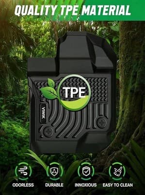 All Weather Floor Mats Set for 2012-2017 Toyota Camry TPE Front and Rear, Black - Thumbnail 6