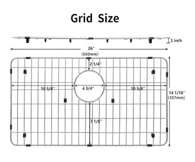 Kitchen Sink Grid and 26" x 14 1/16", Stainless Steel By Monsinta - Thumbnail 3