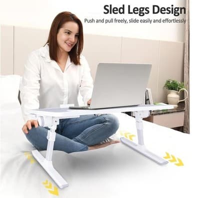 Adjustable Laptop Bed Desk Table Foldable 23.6" x 17.7" Non Slip Surface - Thumbnail 7