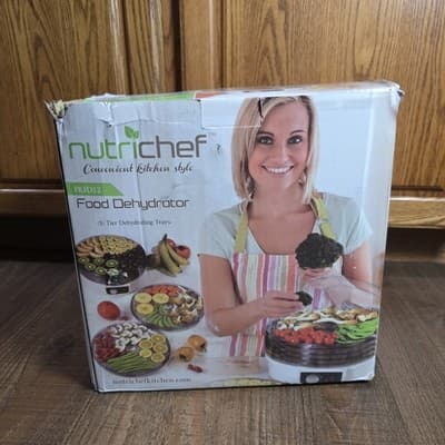 NutriChef Food Dehydrator 5-Tray Electric Fruit Jerky Dryer Open Box Cracked Lid - Image 1