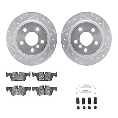 Rear Brake Rotors & Ceramic Pads for 2014-2021 BMW i3, Mini Cooper DFC7512-32019 - Thumbnail 3