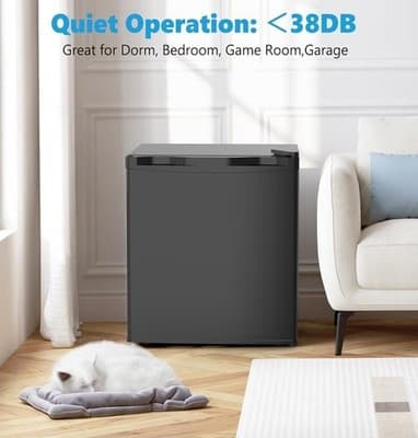 Electactic 1.7 Cu Ft Mini Fridge Compact Refrigerator Freezer Dorm Office Black - Thumbnail 2