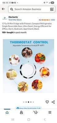 Electactic 1.7 Cu Ft Mini Fridge Compact Refrigerator Freezer Dorm Office Black - Thumbnail 12