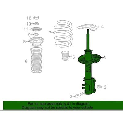 OEM GM 2015-2022 Chevrolet Trax Front Driver Side Suspension Strut GM # 95440469 - Thumbnail 4